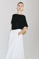 TRICOT TOP MET BOOTHALSLIJN
