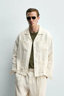 RELAXED FIT OVERHEMD 100% LINNEN PLOOIZAKKEN