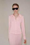 Soepelvallende blouse met lange mouwen