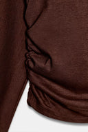 T-SHIRT MET GEDRAPEERDE ZIJKANT