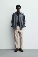 REGULAR FIT BROEK VAN 100% LINNEN