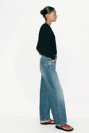 JEANS STRAIGHT TAPERED MET HOGE TAILLE EN CEINTUUR