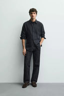 100% LINNEN OVERHEMD REGULAR FIT