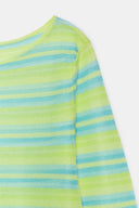 KORTE TRICOT JURK MET STREPEN