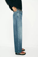 JEANS STRAIGHT TAPERED MET HOGE TAILLE EN CEINTUUR