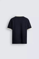 BASIC GERIBD T-SHIRT MET CONTRAST