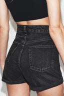 DENIM BERMUDA TRF MOM FIT HIGH WAIST
