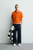 POLO REGULAR FIT MET STRUCTUUR