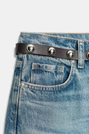 JEANS STRAIGHT TAPERED MET HOGE TAILLE EN CEINTUUR