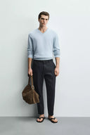 REGULAR FIT BROEK VAN 100% LINNEN
