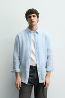 100% LINNEN OVERHEMD REGULAR FIT