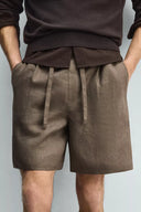 BERMUDA RELAXED FIT 100% LINNEN