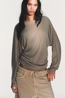 T-SHIRT MET GEDRAPEERDE ZIJKANT