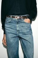 JEANS STRAIGHT TAPERED MET HOGE TAILLE EN CEINTUUR
