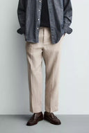 REGULAR FIT BROEK VAN 100% LINNEN