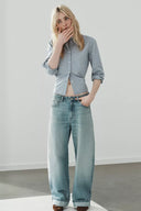 TRF BAGGY JEANS MET OMSLAG MIDDELHOGE TAILLE