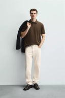 POLO REGULAR FIT MET STRUCTUUR