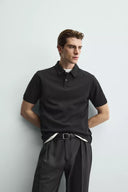 POLO REGULAR FIT MET STRUCTUUR