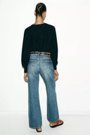 JEANS STRAIGHT TAPERED MET HOGE TAILLE EN CEINTUUR