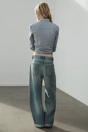 TRF BAGGY JEANS MET OMSLAG MIDDELHOGE TAILLE