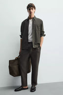 RELAXED FIT BROEK 100% LINNEN