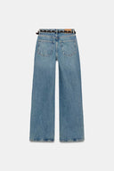 JEANS STRAIGHT TAPERED MET HOGE TAILLE EN CEINTUUR