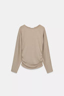T-SHIRT MET GEDRAPEERDE ZIJKANT