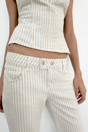 TRF JEANS RECHT MET STREPEN EN LAGE TAILLE