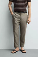 REGULAR FIT BROEK VAN 100% LINNEN