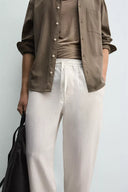 RELAXED FIT BROEK 100% LINNEN