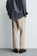 REGULAR FIT BROEK VAN 100% LINNEN