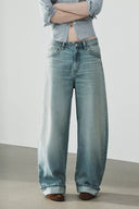 TRF BAGGY JEANS MET OMSLAG MIDDELHOGE TAILLE