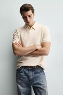 POLO REGULAR FIT MET STRUCTUUR