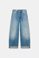 TRF BAGGY JEANS MET OMSLAG MIDDELHOGE TAILLE