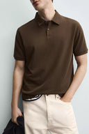 POLO REGULAR FIT MET STRUCTUUR