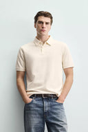 POLO REGULAR FIT MET STRUCTUUR