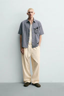 RELAXED FIT BROEK MET VISGRAAT