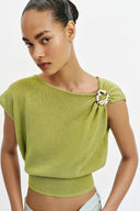 TRICOT TOP MET FOURNITUREN