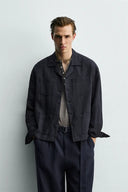 RELAXED FIT OVERHEMD 100% LINNEN PLOOIZAKKEN