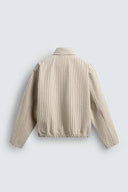 CROPPED JACK MET STREPEN EN HOUTJE-TOUWTJEKNOPEN