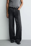 FLARE FIT JEANS MET RITSEN