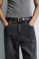 FLARE FIT JEANS MET RITSEN
